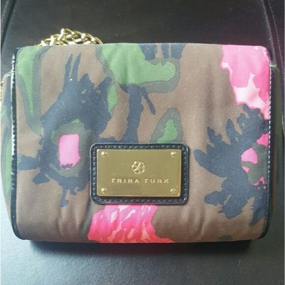 Trina Turk Camo & Pink Multi Wear Clutch Crossbody Bag - Picture 3 of 8